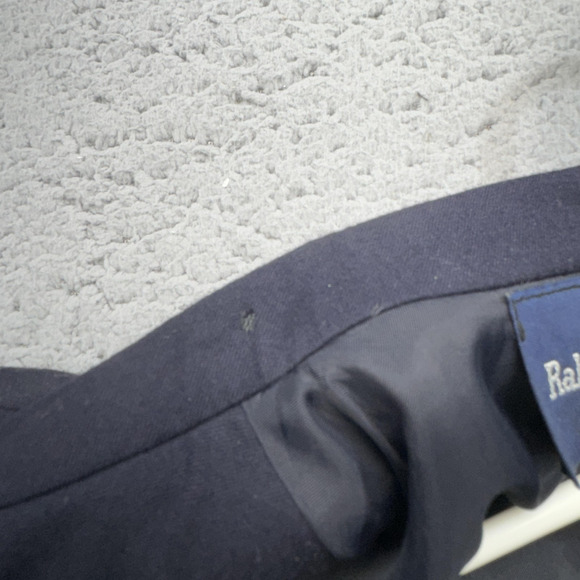 VINTAGE Polo Ralph Lauren Blazer Womens 10 Blue Wool Jacket 80s Workcore USA - Picture 6 of 16